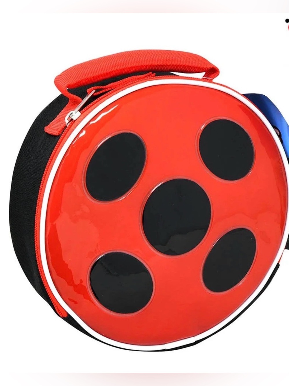 Miraculous ladybug superhero zippered lunch travel tote with handle polka dot
